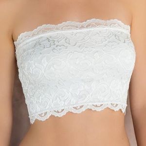 White lace bandeau bralette